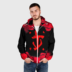 Ветровка с капюшоном мужская Doom огненные краски, цвет: 3D-белый — фото 2