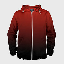 Ветровка с капюшоном мужская Red gradient, цвет: 3D-белый