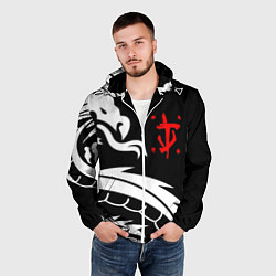 Ветровка с капюшоном мужская Doom dragon steel, цвет: 3D-белый — фото 2