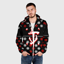 Ветровка с капюшоном мужская Doom winter pattern steel, цвет: 3D-белый — фото 2