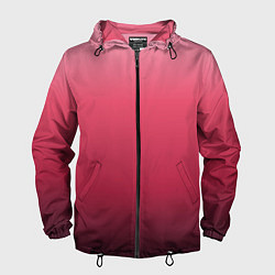 Ветровка с капюшоном мужская Градиент гранатовый, цвет: 3D-черный