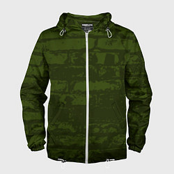 Ветровка с капюшоном мужская Кирпичная стена, цвет: 3D-белый