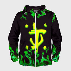 Мужская ветровка Doom зелёный огонь