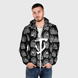 Ветровка с капюшоном мужская Doom хищник леса, цвет: 3D-белый — фото 2