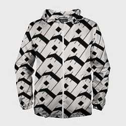 Ветровка с капюшоном мужская Три буквы: чёрные, цвет: 3D-белый