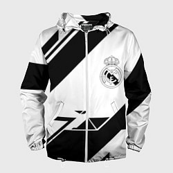 Ветровка с капюшоном мужская Real Madrid geometry, цвет: 3D-белый