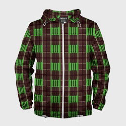 Мужская ветровка Neon color black and green stripes