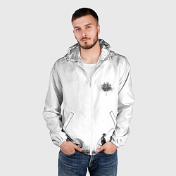 Ветровка с капюшоном мужская Токийский гуль - Арима и Канеки - монохромная иллю, цвет: 3D-белый — фото 2