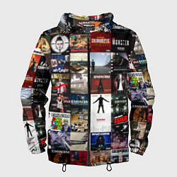 Ветровка с капюшоном мужская Eminem - обложки альбомов и песен, цвет: 3D-черный