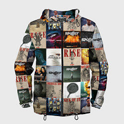 Ветровка с капюшоном мужская Skillet - обложки альбомов и песен, цвет: 3D-черный