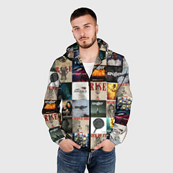 Ветровка с капюшоном мужская Skillet - обложки альбомов и песен, цвет: 3D-черный — фото 2