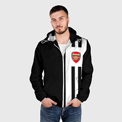 Ветровка с капюшоном мужская Arsenal спорт линии, цвет: 3D-белый — фото 2