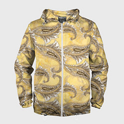 Ветровка с капюшоном мужская Царская парча, цвет: 3D-белый