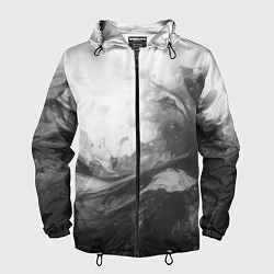 Мужская ветровка Серые морские волны абстракция
