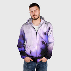 Ветровка с капюшоном мужская Взрывной индиго светлый, цвет: 3D-черный — фото 2