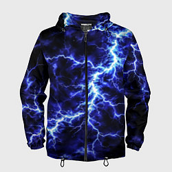Ветровка с капюшоном мужская Мощнейший разряд молнии, цвет: 3D-черный