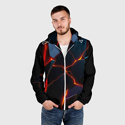 Ветровка с капюшоном мужская Plate fracturing, цвет: 3D-белый — фото 2