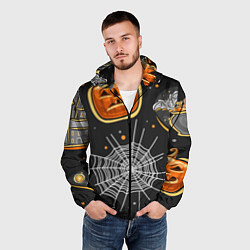 Ветровка с капюшоном мужская Атмосфера хэллоуина, цвет: 3D-черный — фото 2