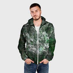 Ветровка с капюшоном мужская Абстракция - acid boom, цвет: 3D-белый — фото 2