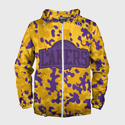 Ветровка с капюшоном мужская NBA LA Lakers, цвет: 3D-белый