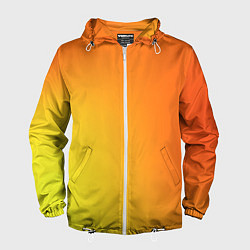 Ветровка с капюшоном мужская Color orange red, цвет: 3D-белый