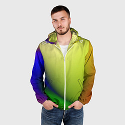 Ветровка с капюшоном мужская The color is multicolored, цвет: 3D-белый — фото 2