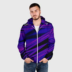 Ветровка с капюшоном мужская Color multi-colored neon, цвет: 3D-белый — фото 2