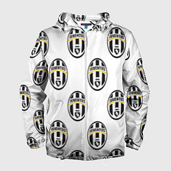 Ветровка с капюшоном мужская Juventus Pattern, цвет: 3D-белый