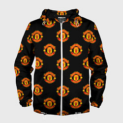 Ветровка с капюшоном мужская Manchester United Pattern, цвет: 3D-белый