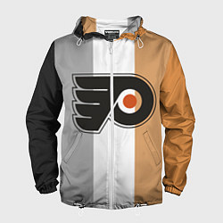 Ветровка с капюшоном мужская Philadelphia Flyers, цвет: 3D-белый