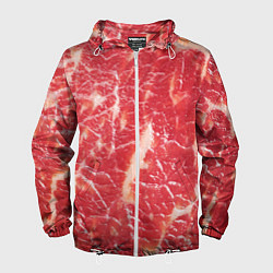 Ветровка с капюшоном мужская Мясо, цвет: 3D-белый