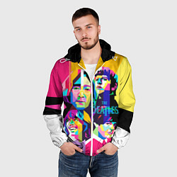 Ветровка с капюшоном мужская The Beatles: Poly-art, цвет: 3D-белый — фото 2