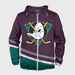 Ветровка с капюшоном мужская Anaheim Ducks Selanne, цвет: 3D-белый