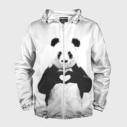 Ветровка с капюшоном мужская Panda Love, цвет: 3D-белый