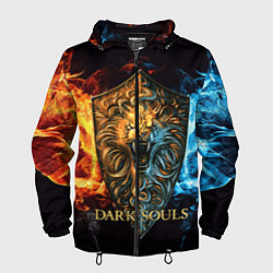 Ветровка с капюшоном мужская Dark Souls: Lion Shield, цвет: 3D-черный