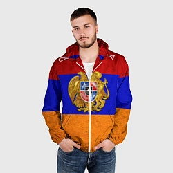Ветровка с капюшоном мужская Армения, цвет: 3D-белый — фото 2