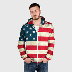 Ветровка с капюшоном мужская США, цвет: 3D-белый — фото 2
