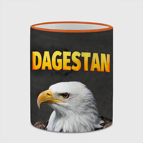 Кружка цветная Dagestan Eagle / 3D-Оранжевый кант – фото 2