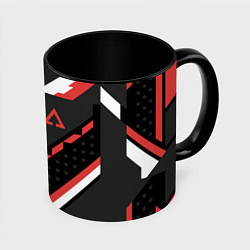 Кружка 3D CS:GO Cyrex Pattern, цвет: 3D-белый + черный