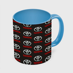 Кружка 3D Toyota, цвет: 3D-белый + небесно-голубой