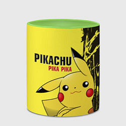Кружка 3D Pikachu Pika Pika, цвет: 3D-белый + светло-зеленый — фото 2