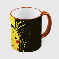 Кружка 3D Pikachu Pika Pika, цвет: 3D-оранжевый кант