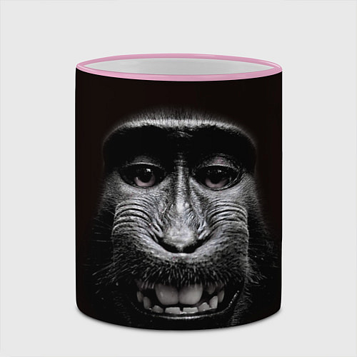 Кружка цветная Улыбка обезьяны / 3D-Розовый кант – фото 2