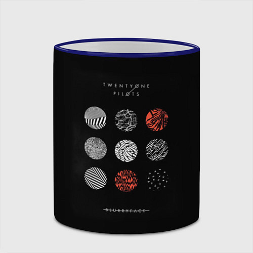 Кружка цветная Twenty one pilots: Blurrveace / 3D-Синий кант – фото 2