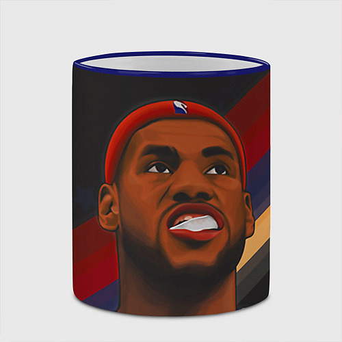 Кружка цветная LeBron Smile / 3D-Синий кант – фото 2