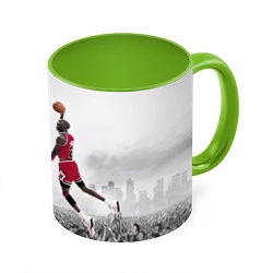 Кружка 3D Michael Jordan NBA, цвет: 3D-белый + светло-зеленый