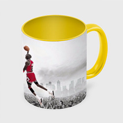Кружка 3D Michael Jordan NBA, цвет: 3D-белый + желтый