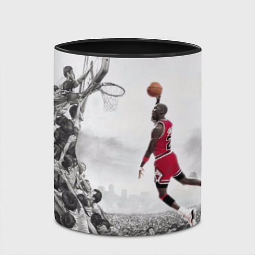 Кружка цветная Michael Jordan NBA / 3D-Белый + черный – фото 2