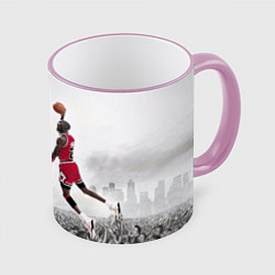 Кружка 3D Michael Jordan NBA, цвет: 3D-розовый кант