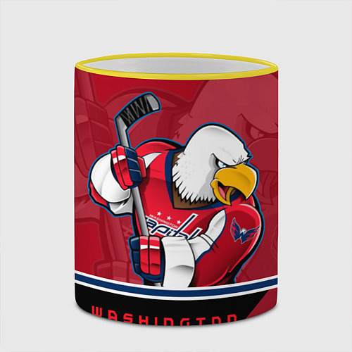 Кружка цветная Washington Capitals / 3D-Желтый кант – фото 2